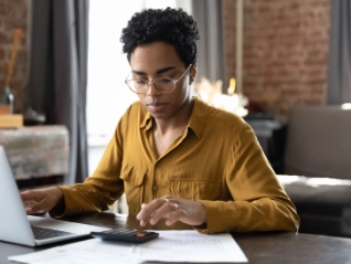 Woman working from home