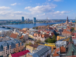 Old town Riga skyline Latvia